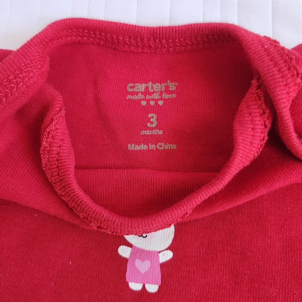 Carter's Red Long Sleeve Bodysuit with Bunny